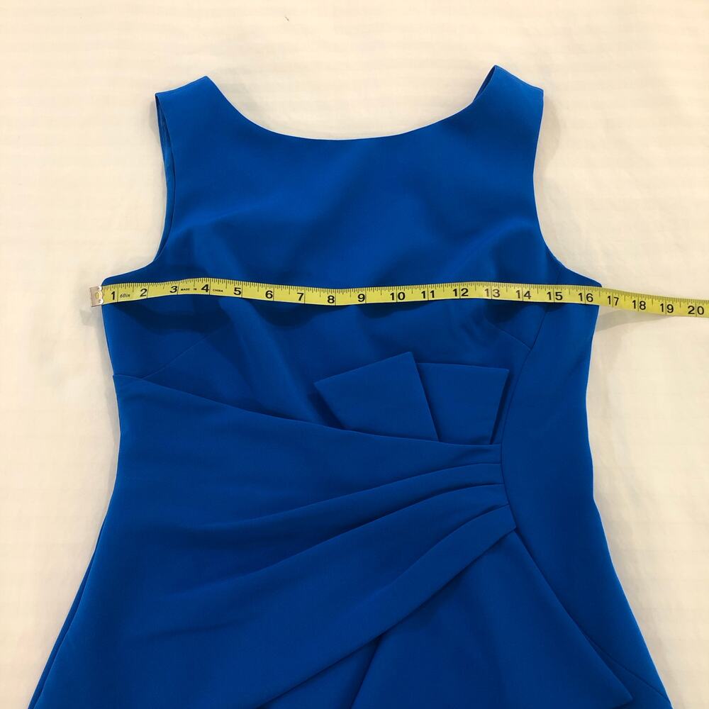 Eliza J Ruffle Front Cobalt Blue Gown - Picture 7 of 13